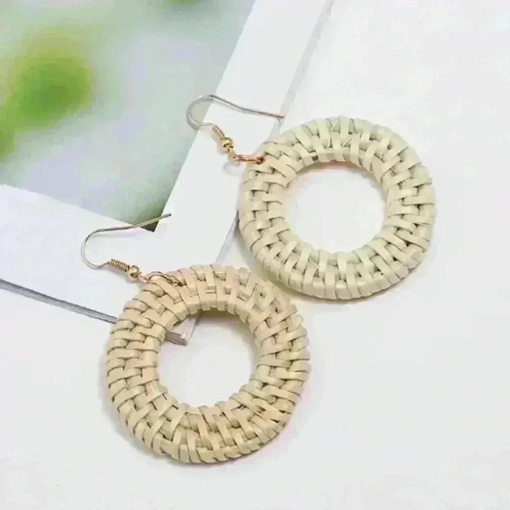 Vintage Boho Style 14K Gold Plated Hoop Earrings